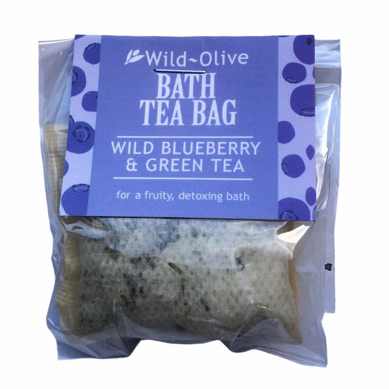 Wild Olive Bath Tea Bag Wild Blueberry & Green Tea front