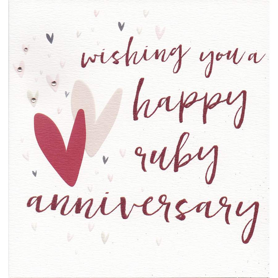 Wishing You A Happy Ruby Anniversary Greetings Card