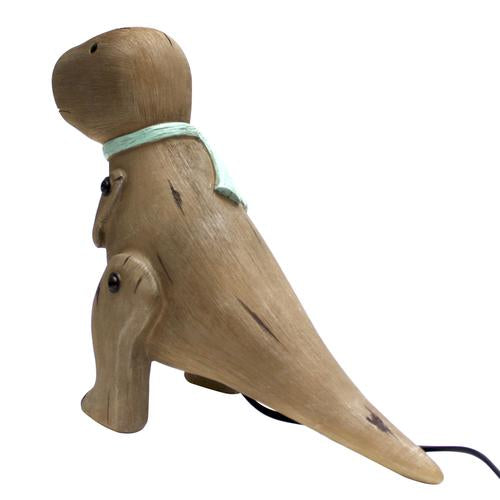 Wood Effect Cute T-Rex LED Light back