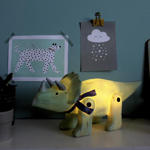 Wood Effect Cute Triceratops Light lifestyle
