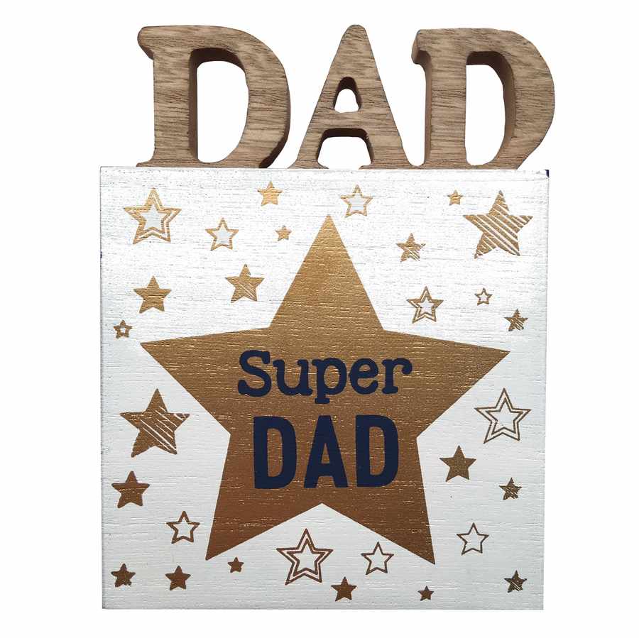 Wooden Cut-out Block - Super Dad