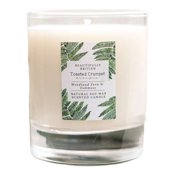 Woodland Fern and Oakmoss Glass Candle BC23 front