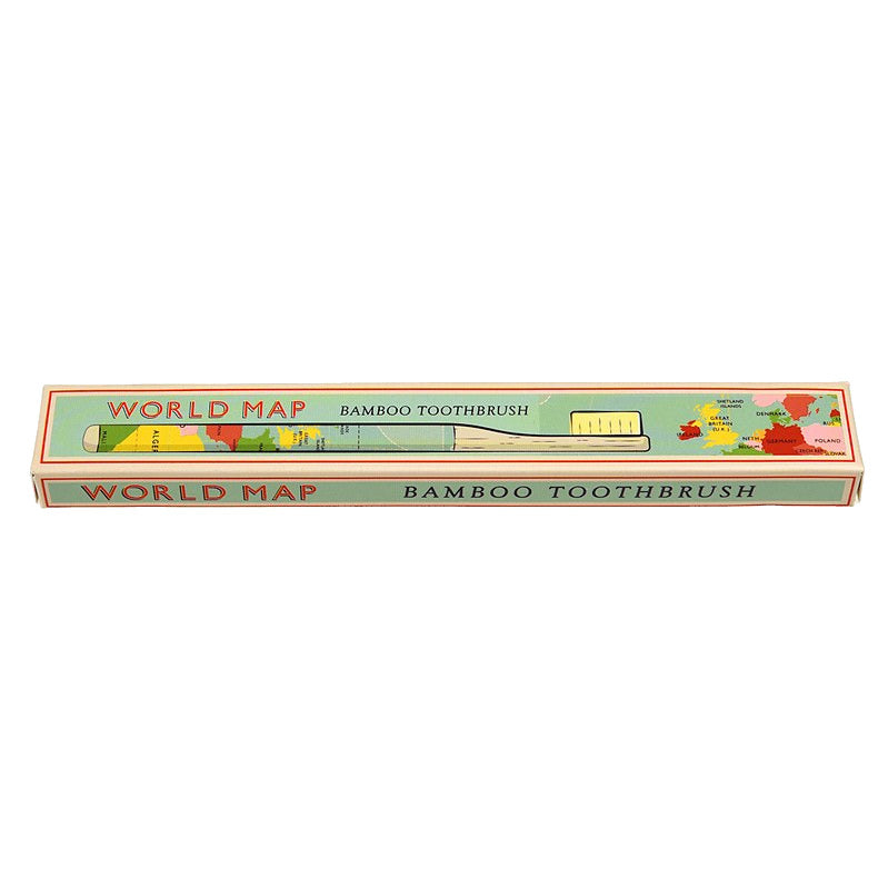 World Map Bamboo Toothbrush 29348 box