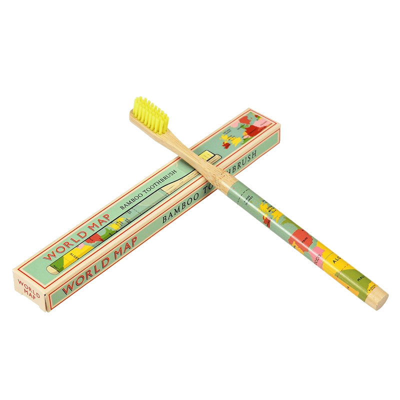 World Map Bamboo Toothbrush 29348 main