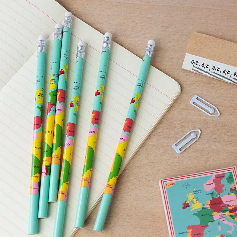 World Map HB Pencil Set 29355 lifestyle