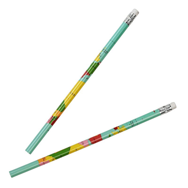 World Map HB Pencil Set 29355 open