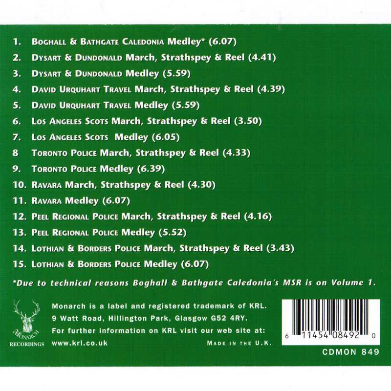 World Pipeband Championships CD 2002 Vol 2 CDMON849 CD track list