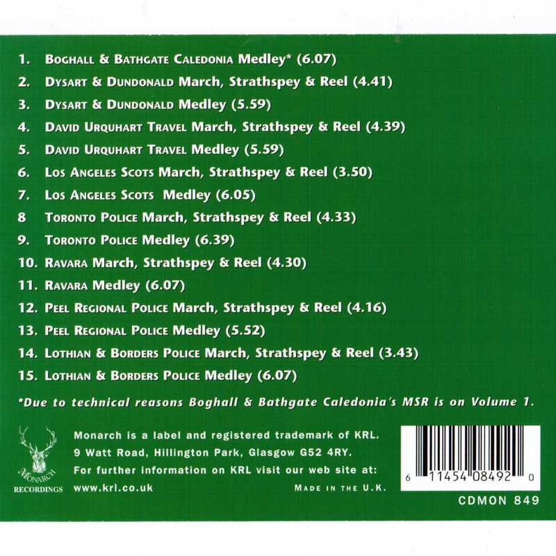 World Pipeband Championships CD 2002 Vol 2 CDMON849 CD track list