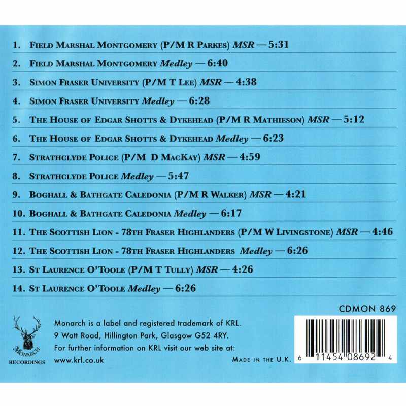 World Pipeband Championships CD 2006 Vol 1 CDMON869 track list