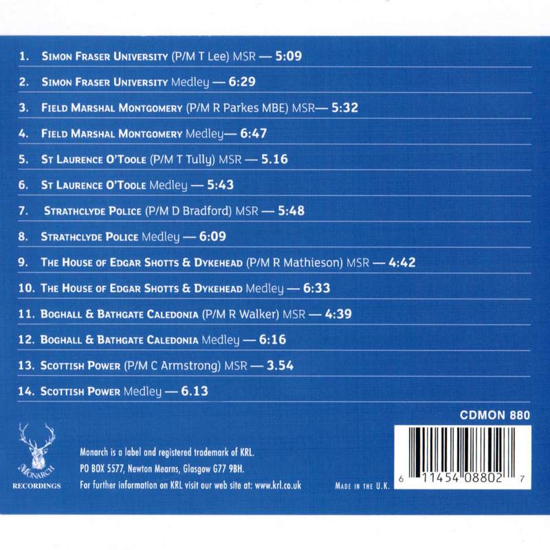 World Pipe Band Championships CD 2009 Vol 1 CDMON880 track list