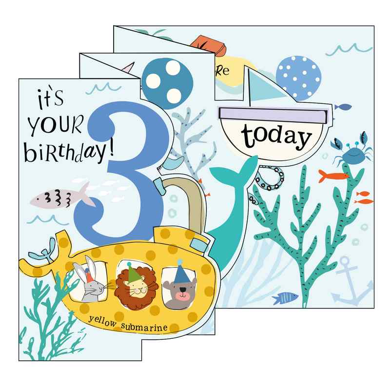 Zigzag Fold Out Card 3 Boy Underwater ZIG005 main