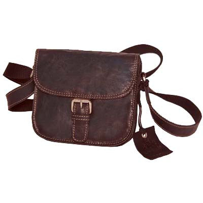 Rowallan Leather handbag - Bronco Cognac Half Flap Double Gusset Bag Mini